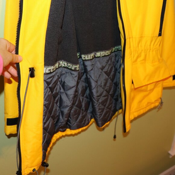 WINTER IS COMING! - Yellow Structure Sport Winter Ski Hooded Jacket Coat - L - Picture 9 of 16